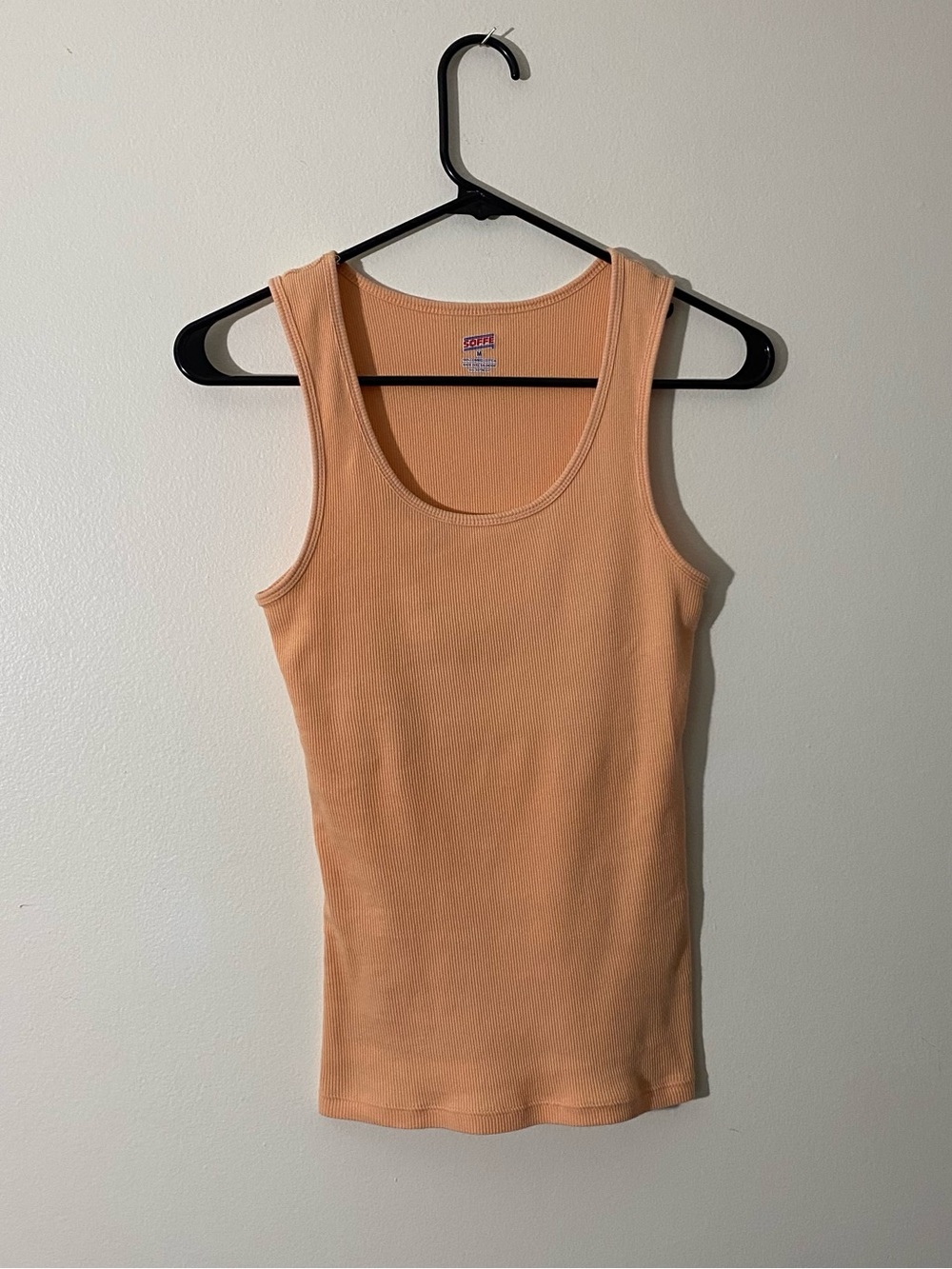 Women’s Soffe Apricot Cotton Ribbed Tank Top Size M Medium